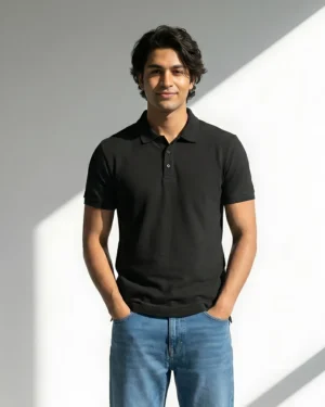 Black Polo T Shirt for Men