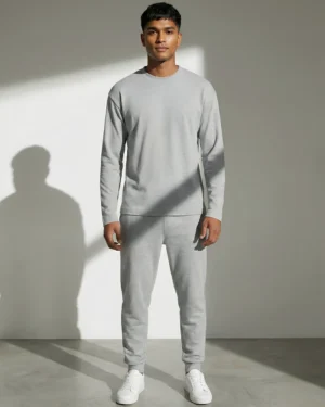 Grey Melange Full Sleeve T Shirt