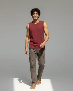 Tank Top Maroon Sleeveless T Shirt