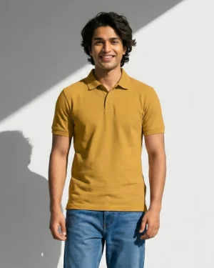 Mustard Yellow Polo T Shirt for Men