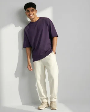 Purple Oversized T-Shirt & Sweatpants Off‑white Combo