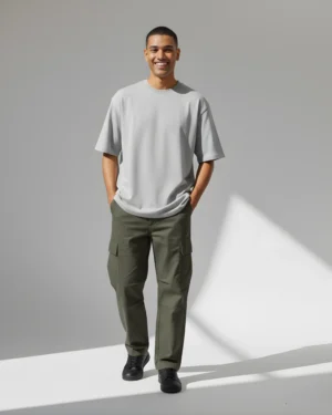 Grey Melange Oversized T shirt