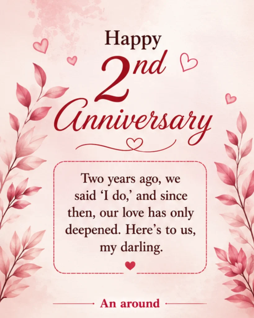 2nd Wedding Anniversary Wishes for Husband