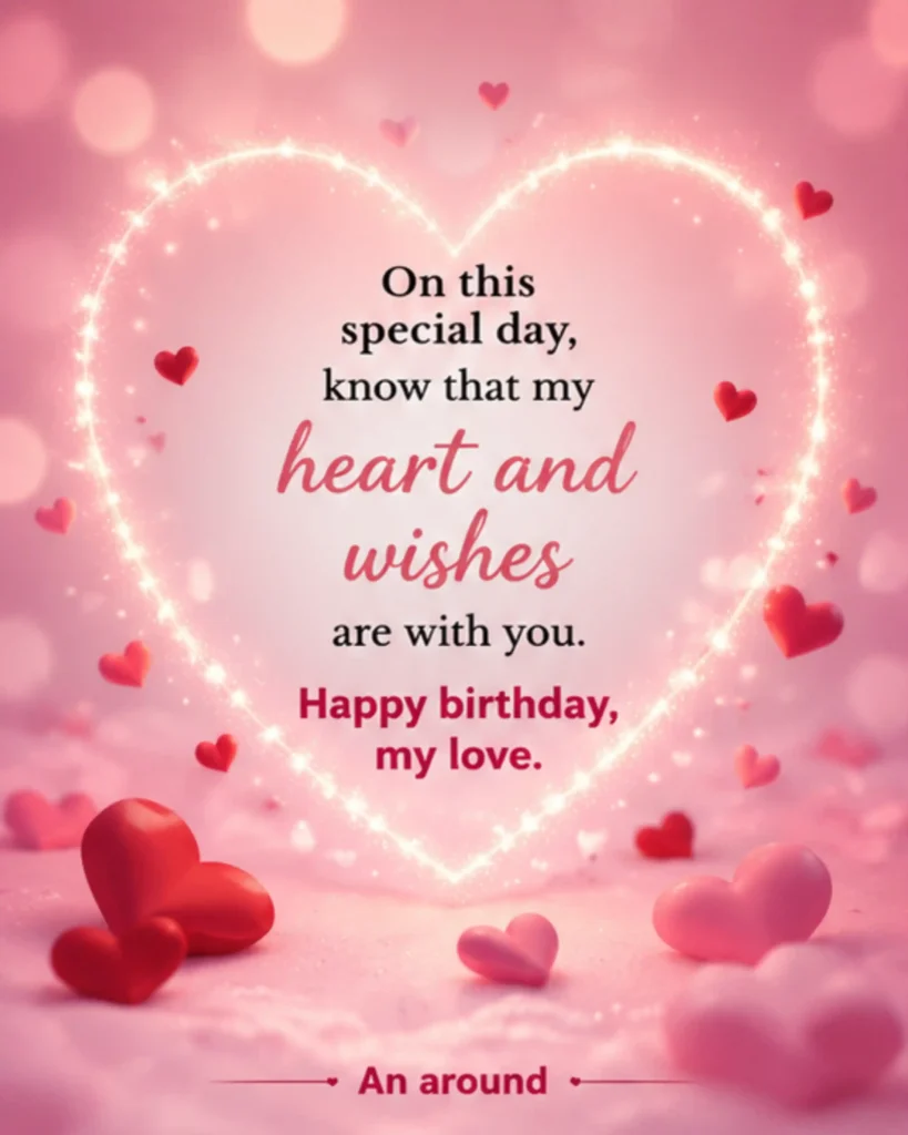 Romantic birthday wishes for Wife